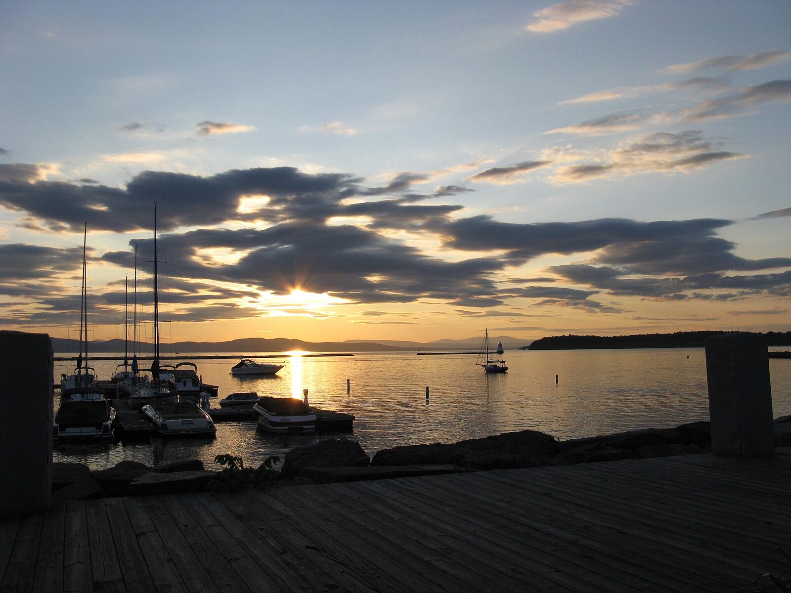 Burlington waterfront and Lake Champlain