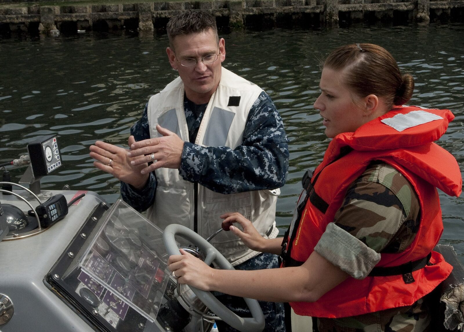 Inflatable personal flotation device used for adult boating