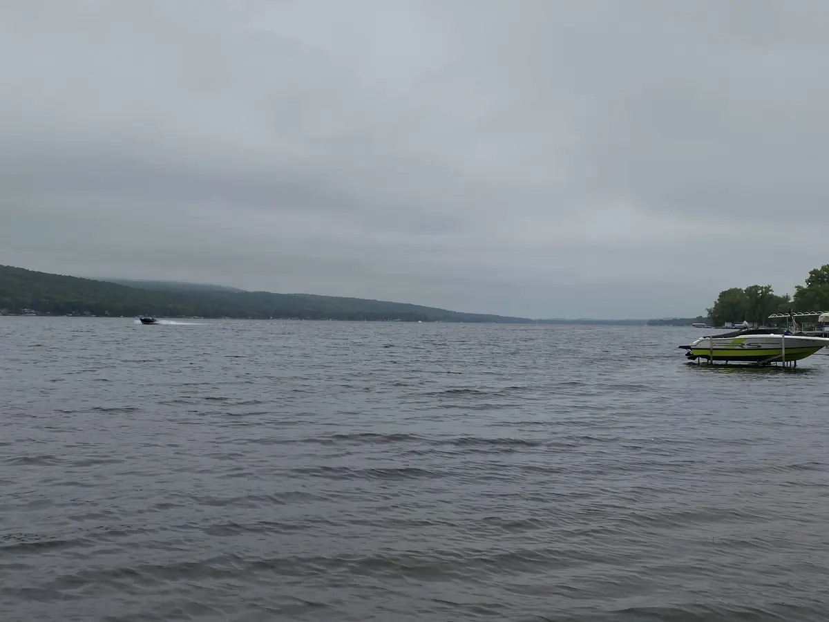 Honeoye Lake viewed north from the State Marine Park boat launch